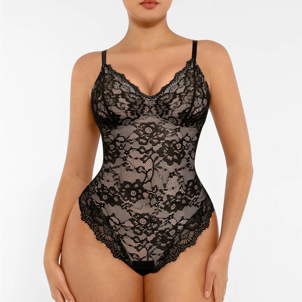 Elegant Black Lace Bodysuit